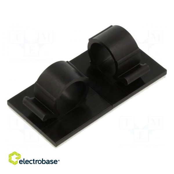 Self-adhesive cable holder | ØBundle : 13mm | polyamide | black