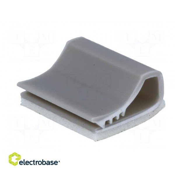 Self-adhesive cable holder | PVC | grey paveikslėlis 2