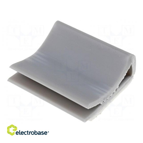 Self-adhesive cable holder | PVC | grey