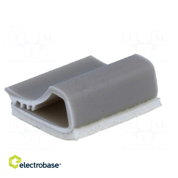Self-adhesive cable holder | PVC | grey paveikslėlis 4