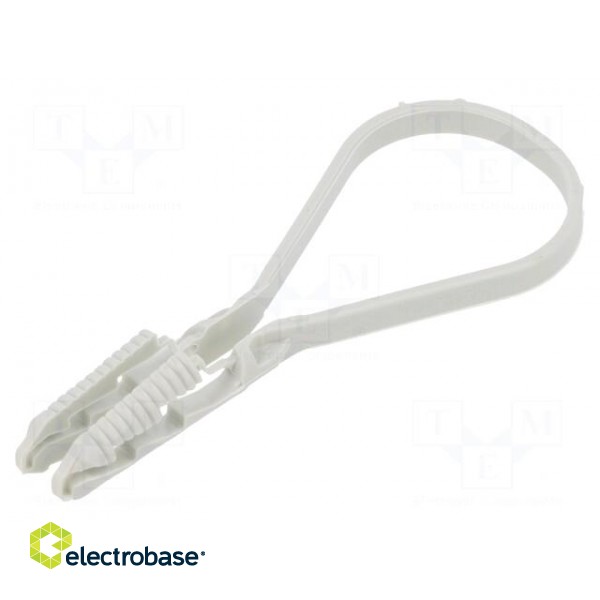 Cable strap clip | ØBundle : 8÷28mm | W: 4mm | polyamide | light grey
