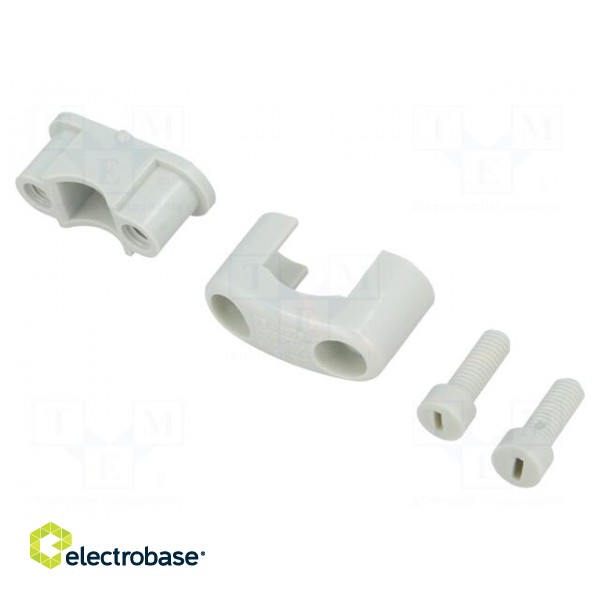Fixing clamp | Cable P-clips | ØBundle : 5÷14mm | W: 12mm | light grey image 1