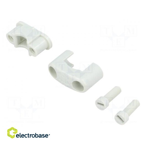 Fixing clamp | Cable P-clips | ØBundle : 6÷17mm | W: 14mm | light grey image 1