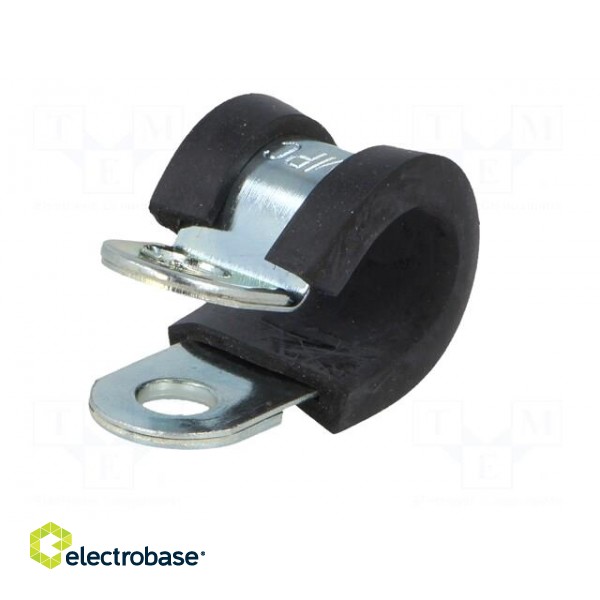 Fixing clamp | ØBundle : 10mm | W: 12mm | steel | Cover material: EPDM image 2