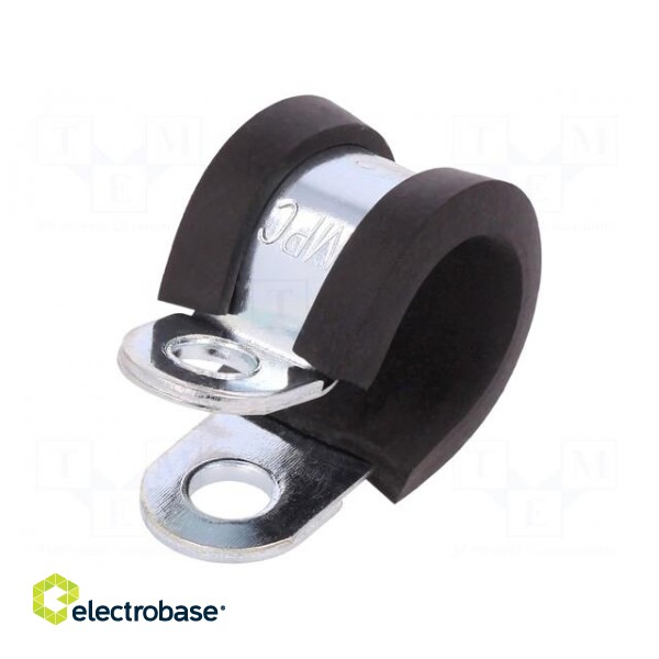 Fixing clamp | ØBundle : 12mm | W: 12mm | steel | Cover material: EPDM фото 1