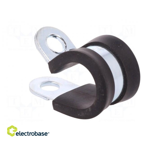 Fixing clamp | ØBundle : 14mm | W: 15mm | steel | Cover material: EPDM image 4