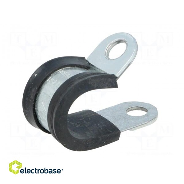 Fixing clamp | ØBundle : 14mm | W: 15mm | steel | Ømount.hole: 6.4mm image 6