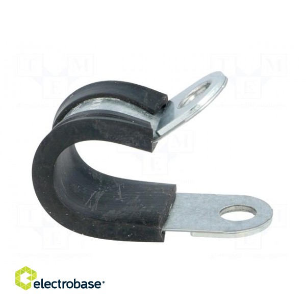 Fixing clamp | ØBundle : 14mm | W: 15mm | steel | Ømount.hole: 6.4mm paveikslėlis 7