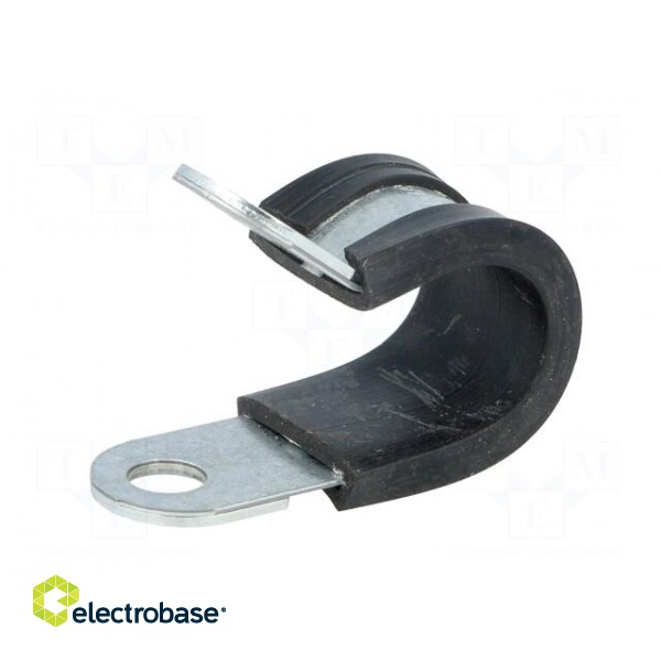 Fixing clamp | ØBundle : 14mm | W: 15mm | steel | Ømount.hole: 6.4mm image 2
