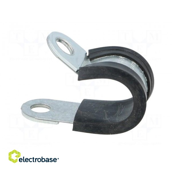 Fixing clamp | ØBundle : 14mm | W: 15mm | steel | Ømount.hole: 6.4mm image 3