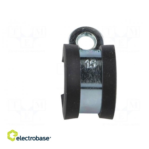 Fixing clamp | ØBundle : 15mm | W: 12mm | steel | Cover material: EPDM image 5