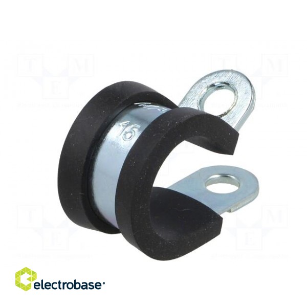 Fixing clamp | ØBundle : 15mm | W: 12mm | steel | Cover material: EPDM image 6