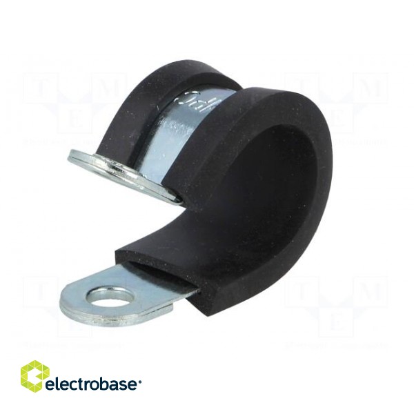 Fixing clamp | ØBundle : 15mm | W: 12mm | steel | Cover material: EPDM image 2
