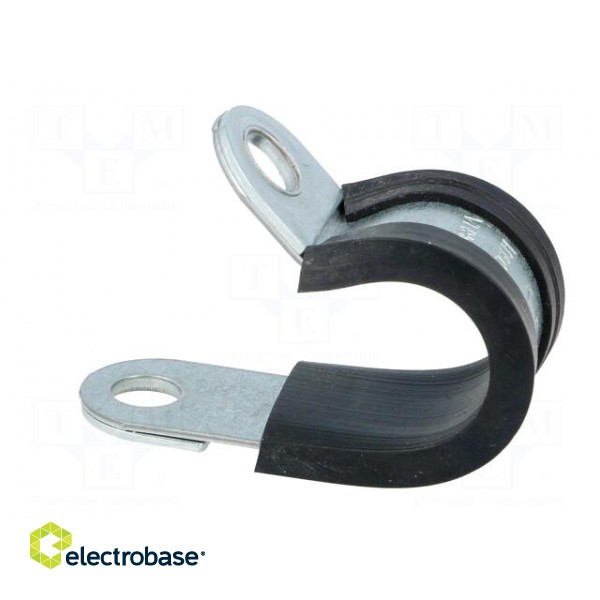 Fixing clamp | ØBundle : 15mm | W: 15mm | steel | Ømount.hole: 6.4mm фото 3