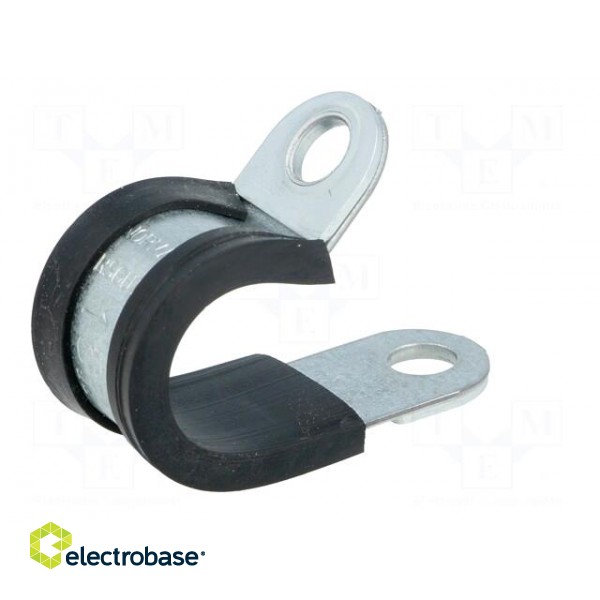 Fixing clamp | ØBundle : 15mm | W: 15mm | steel | Ømount.hole: 6.4mm image 6
