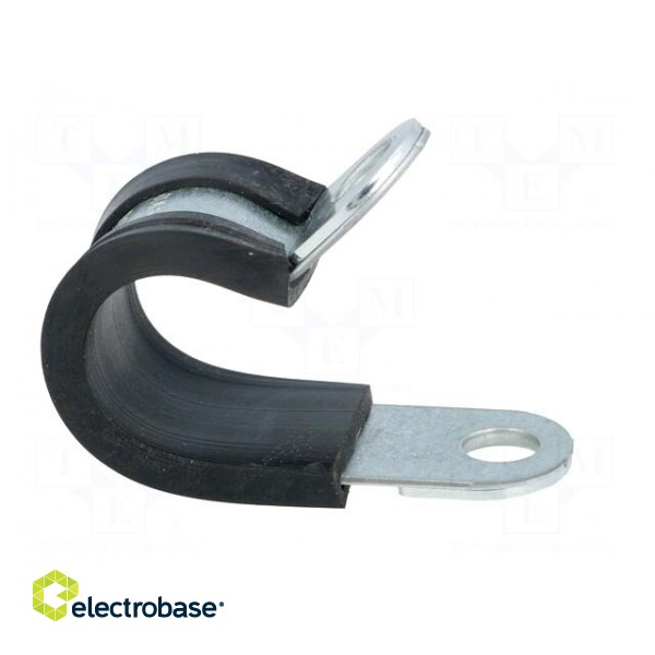 Fixing clamp | ØBundle : 15mm | W: 15mm | steel | Ømount.hole: 6.4mm paveikslėlis 7
