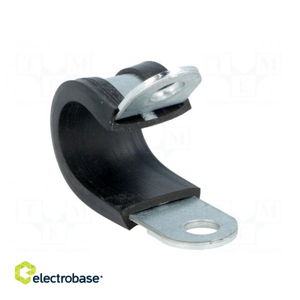 Fixing clamp | ØBundle : 15mm | W: 15mm | steel | Ømount.hole: 6.4mm image 8