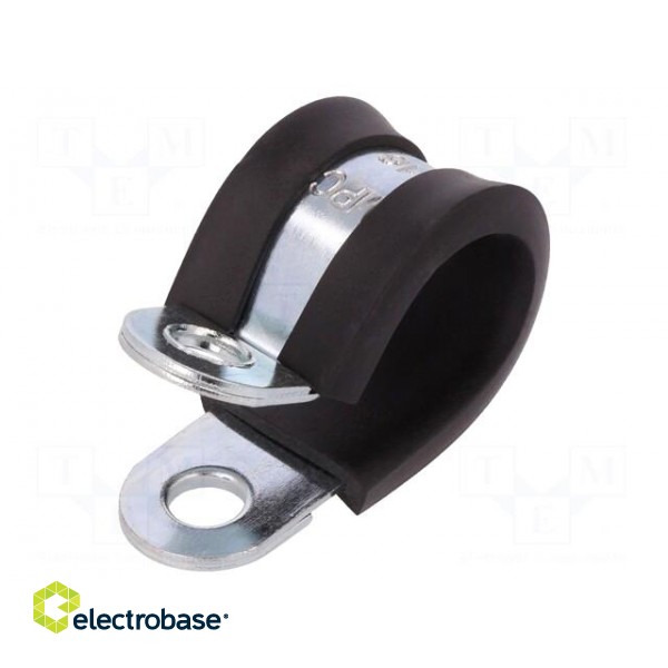 Fixing clamp | ØBundle : 16mm | W: 15mm | steel | Cover material: EPDM фото 1