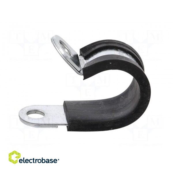 Fixing clamp | ØBundle : 18mm | W: 15mm | steel | Ømount.hole: 6.4mm фото 3