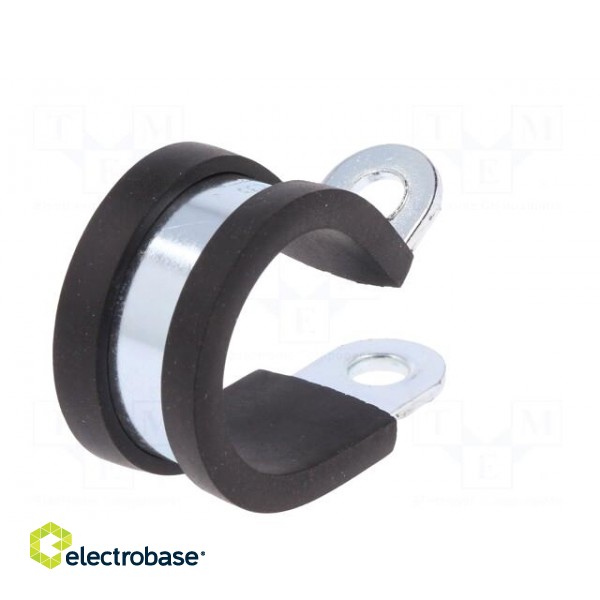 Fixing clamp | ØBundle : 19mm | W: 19mm | steel | Cover material: EPDM фото 6