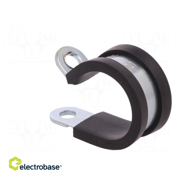 Fixing clamp | ØBundle : 20mm | W: 12mm | steel | Cover material: EPDM фото 4
