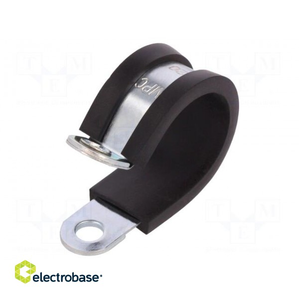 Fixing clamp | ØBundle : 20mm | W: 12mm | steel | Cover material: EPDM image 1