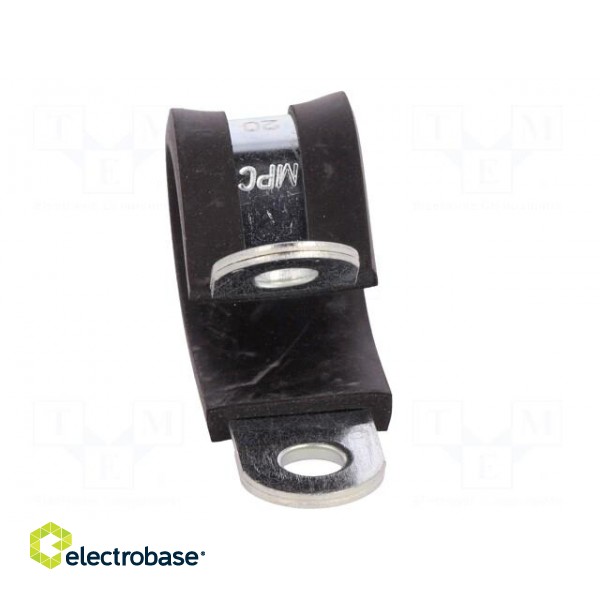 Fixing clamp | ØBundle : 20mm | W: 15mm | steel | Cover material: EPDM image 9