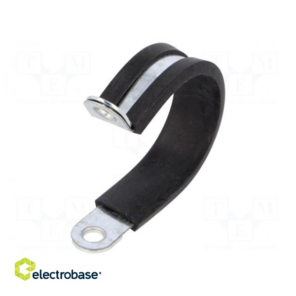 Fixing clamp | ØBundle : 36mm | W: 21mm | steel | Cover material: EPDM