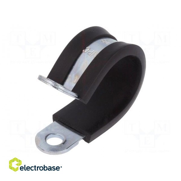 Fixing clamp | ØBundle : 23mm | W: 15mm | steel | Cover material: EPDM image 1