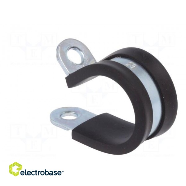 Fixing clamp | ØBundle : 23mm | W: 15mm | steel | Cover material: EPDM paveikslėlis 4