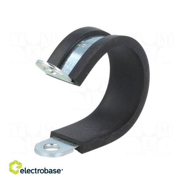 Fixing clamp | ØBundle : 25mm | W: 12mm | steel | Cover material: EPDM фото 1