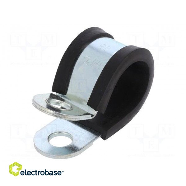 Fixing clamp | ØBundle : 25mm | W: 25mm | steel | Cover material: EPDM image 1
