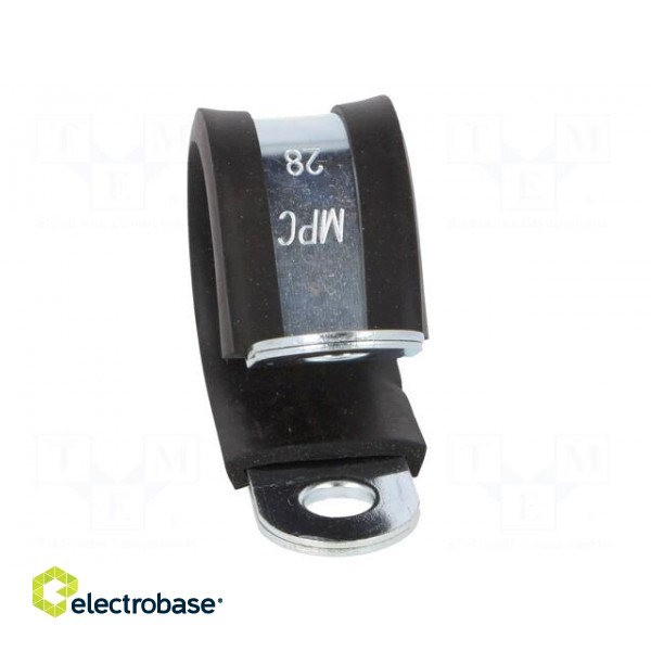 Fixing clamp | ØBundle : 28mm | W: 20mm | steel | Cover material: EPDM image 9