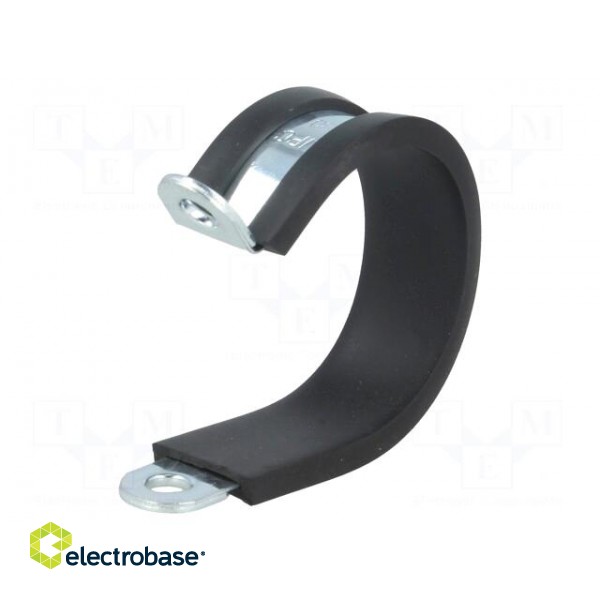Fixing clamp | ØBundle : 30mm | W: 12mm | steel | Cover material: EPDM image 1