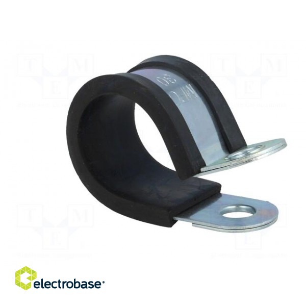 Fixing clamp | ØBundle : 30mm | W: 25mm | steel | Cover material: EPDM фото 8