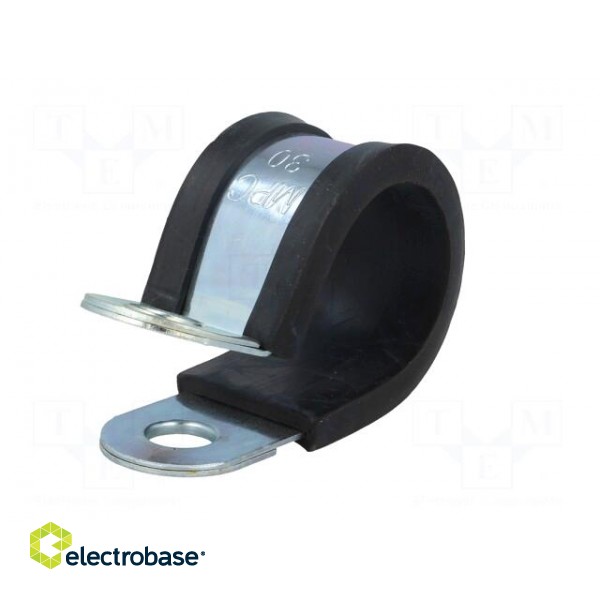 Fixing clamp | ØBundle : 30mm | W: 25mm | steel | Cover material: EPDM фото 2