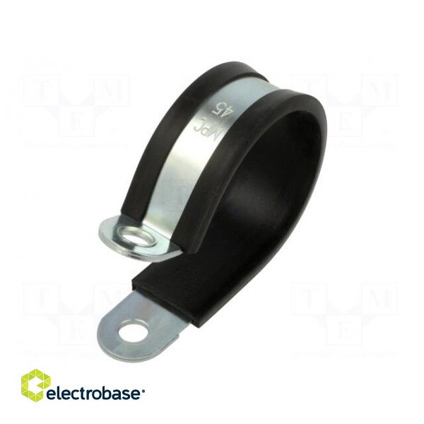 Fixing clamp | ØBundle : 45mm | W: 20mm | steel | Cover material: EPDM image 1