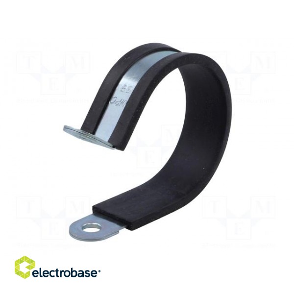 Fixing clamp | ØBundle : 55mm | W: 20mm | steel | Cover material: EPDM image 2