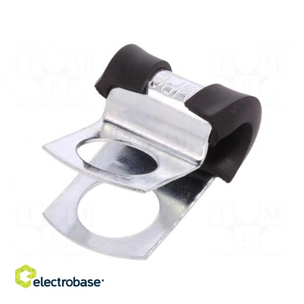 Fixing clamp | ØBundle : 5mm | W: 16mm | steel | Cover material: EPDM фото 1