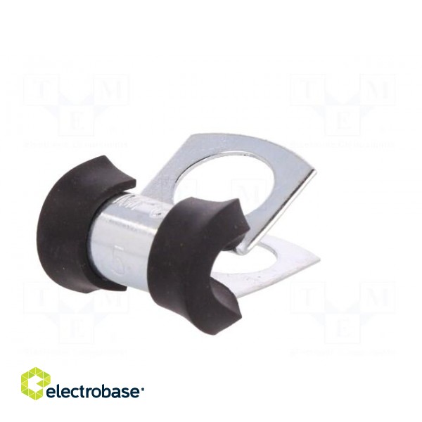 Fixing clamp | ØBundle : 5mm | W: 16mm | steel | Cover material: EPDM фото 6