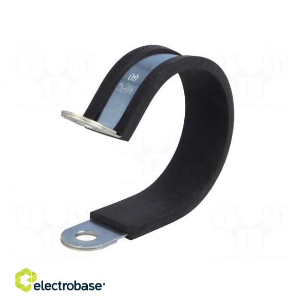 Fixing clamp | ØBundle : 60mm | W: 25mm | steel | Cover material: EPDM image 2