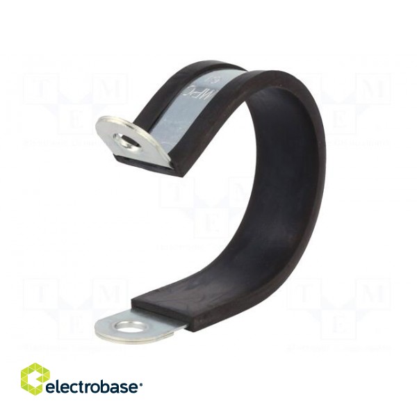 Fixing clamp | ØBundle : 61mm | W: 25mm | steel | Cover material: EPDM фото 2