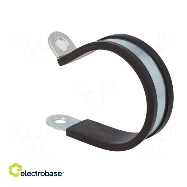 Fixing clamp | ØBundle : 61mm | W: 25mm | steel | Cover material: EPDM фото 4