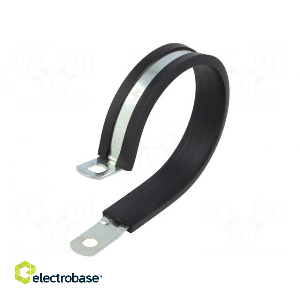 Fixing clamp | ØBundle : 75mm | W: 25mm | steel | Cover material: EPDM image 1