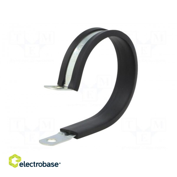 Fixing clamp | ØBundle : 75mm | W: 25mm | steel | Cover material: EPDM фото 2