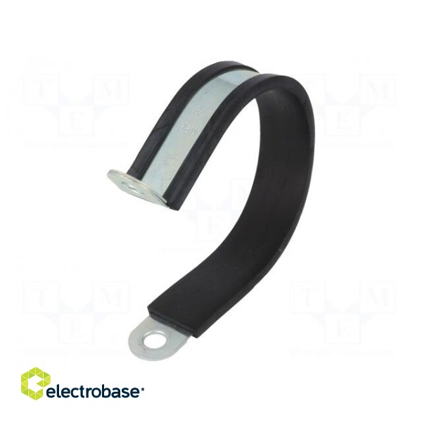 Fixing clamp | ØBundle : 78mm | W: 25mm | steel | Cover material: EPDM фото 1