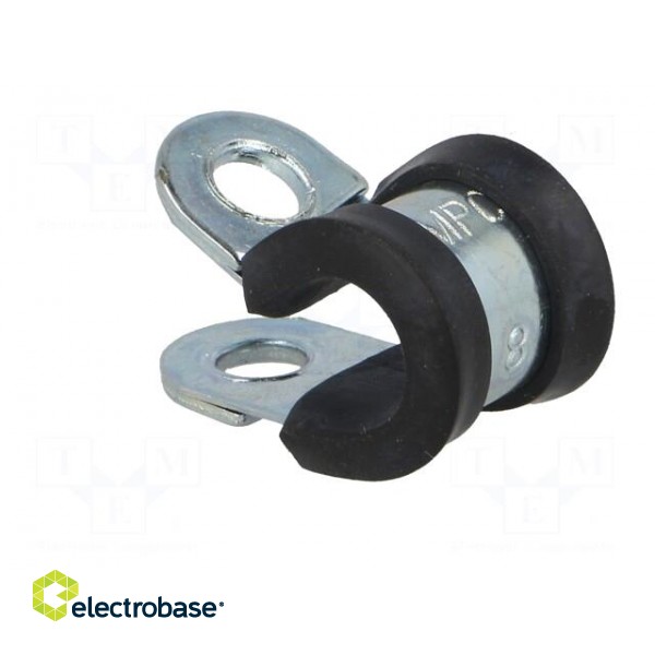 Fixing clamp | ØBundle : 8mm | W: 12mm | steel | Cover material: EPDM image 4