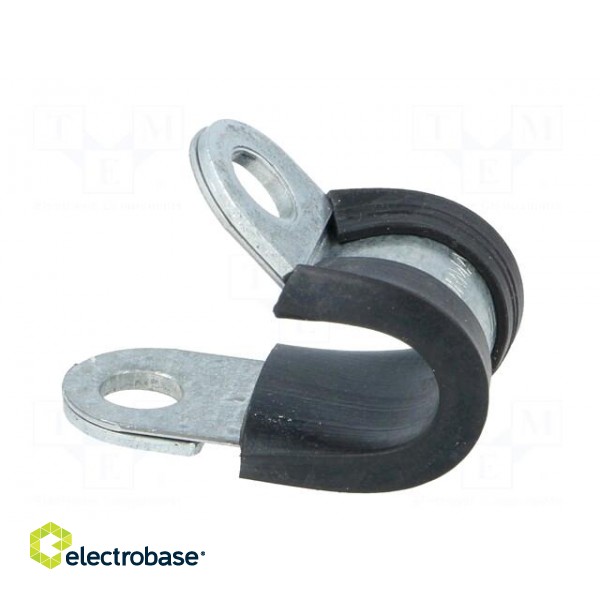 Fixing clamp | ØBundle : 8mm | W: 12mm | steel | Ømount.hole: 5.3mm image 3
