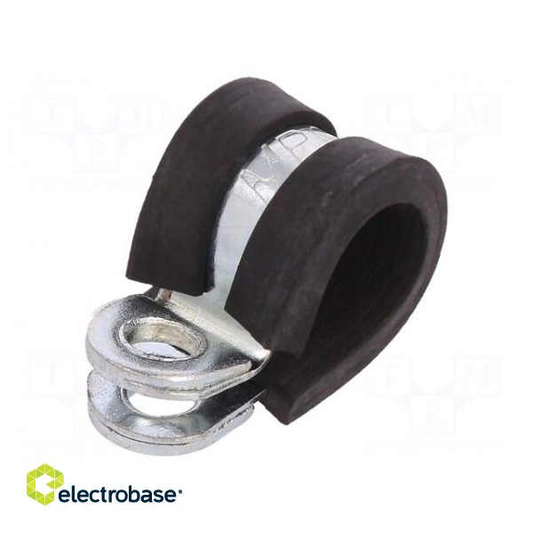 Fixing clamp | ØBundle : 9mm | W: 9mm | steel | Cover material: EPDM image 1