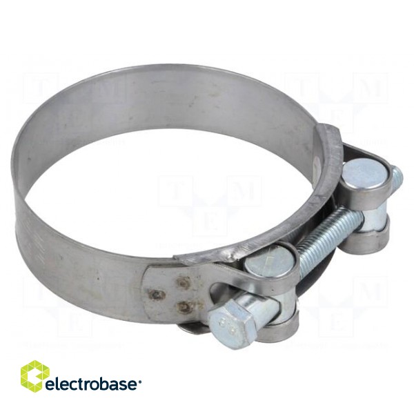 T-bolt clamp | W: 24mm | Clamping: 80÷85mm | chrome steel AISI 430 image 1